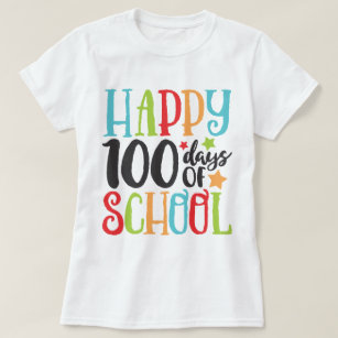 Happy 100 Days of School Cute Colourful T-Shirt