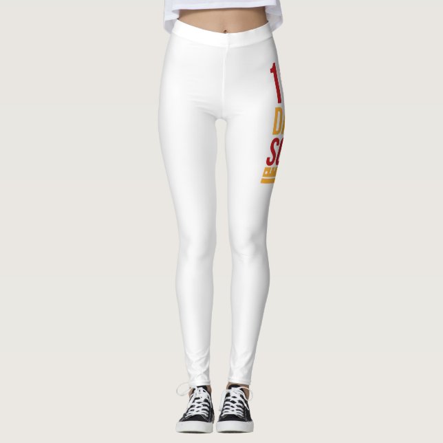 Happy 100 Days Of School Cute Pencil Leggings (Front)