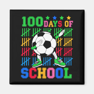 Happy 100 Days Of School Dabbing Soccer Ball Kids Magnet