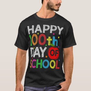 Happy 100 Days Of School For Kids Boys Teachers T-Shirt