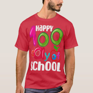 Happy 100 Days Of School For Teacher Students Kids T-Shirt