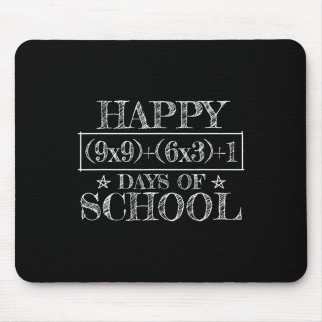 Happy 100 Days Of School Funny Math Equation Teach Mouse Mat (Front)
