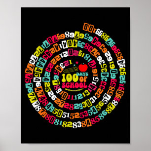 Happy 100 Days Of School Funny Math Teacher Kids N Poster