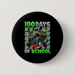 Happy 100 Days Of School Funny Monster Truck Stude 6 Cm Round Badge