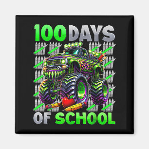 Happy 100 Days Of School Funny Monster Truck Stude Magnet