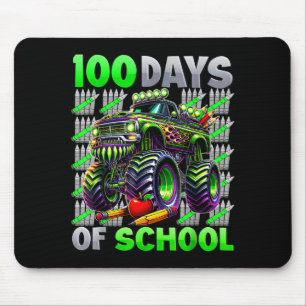 Happy 100 Days Of School Funny Monster Truck Stude Mouse Mat