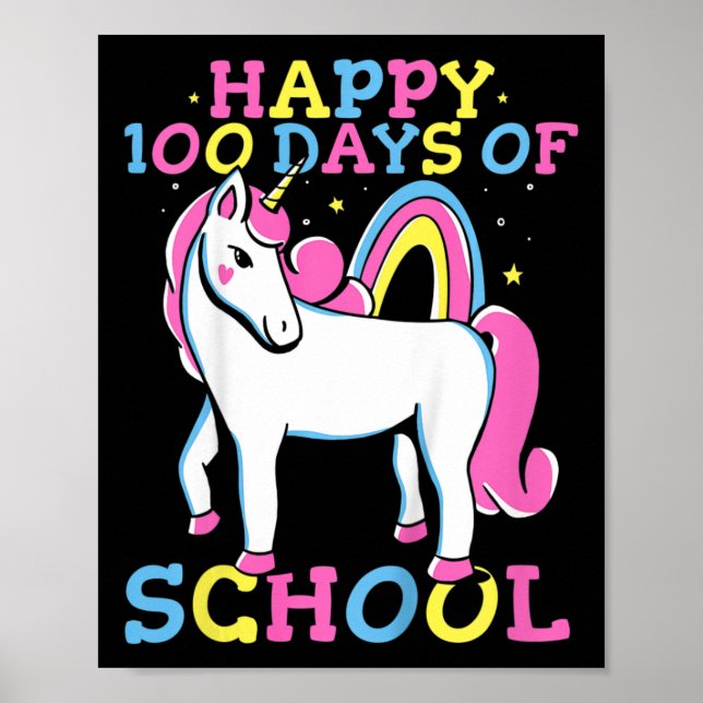 Happy 100 Days Of School Girls 100th Day Of School Poster (Front)