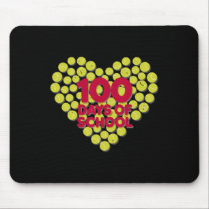 Happy 100 Days Of School Heart Tennis 100th Day Of Mouse Mat