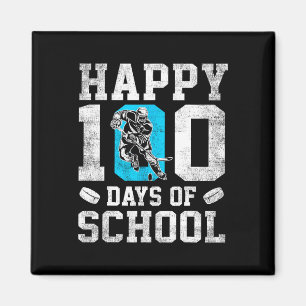 Happy 100 Days Of School Hockey Lovers Boys Girls  Magnet