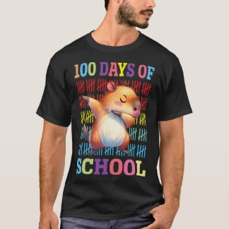 Happy 100 Days Of School Kids Dabbing Guinea Pig L T-Shirt