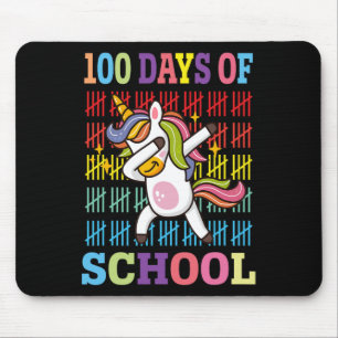 Happy 100 Days Of School Kids Dabbing Unicorn Love Mouse Mat