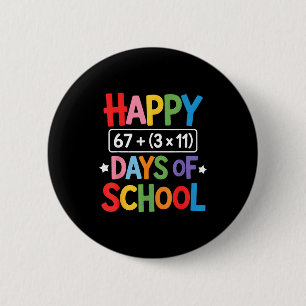 Happy 100 Days Of School Math Equation 100th Day T 6 Cm Round Badge