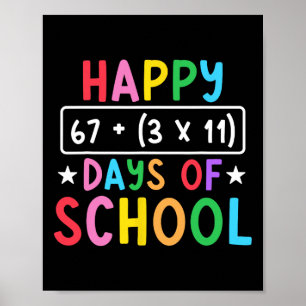 Happy 100 Days Of School Math Equation 100th Day T Poster