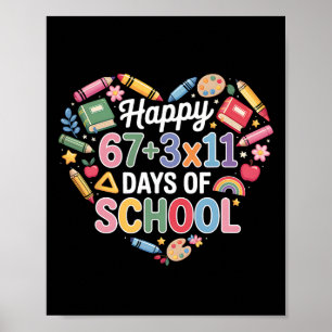 Happy 100 Days Of School Math Equation 100th Day T Poster