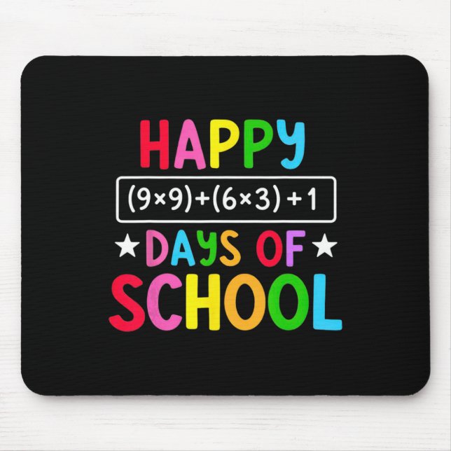 Happy 100 Days Of School Math Equation Funny Teach Mouse Mat (Front)