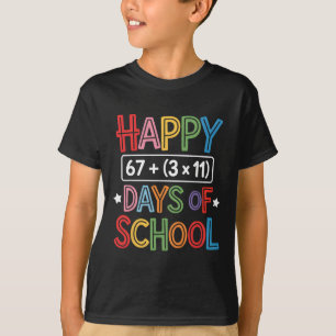 Happy 100 Days Of School Math Equation Teacher Kid T-Shirt