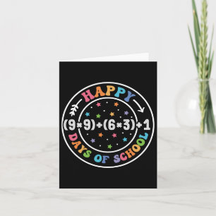 Happy 100 Days Of School Math Formula 100th Day Te Card