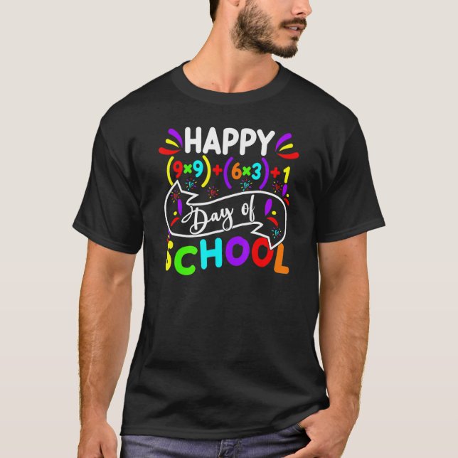 Happy 100 Days Of School Math Formula 100th Day Te T-Shirt (Front)