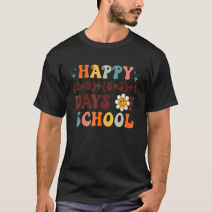 Happy 100 Days Of School Math Formula Groovy Retro T-Shirt
