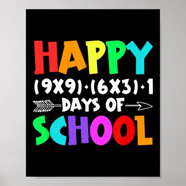 Happy 100 Days Of School Math Formula Teachers Stu Poster (Front)