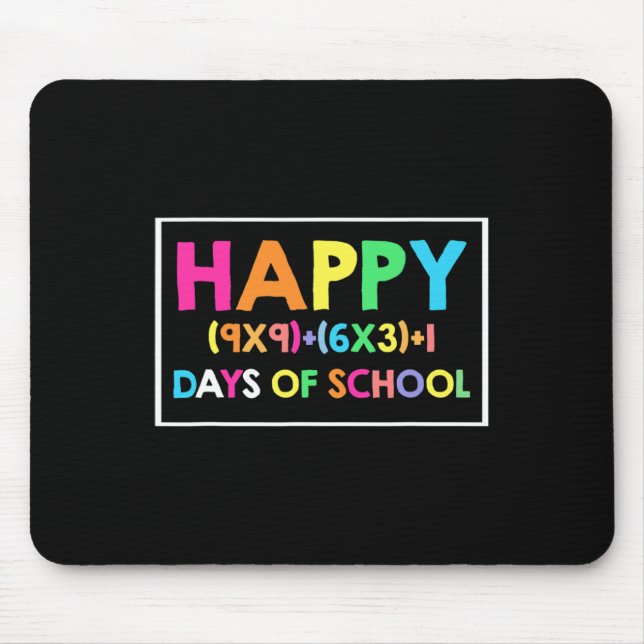 Happy 100 Days Of School Math Fun Tee For Math Lov Mouse Mat (Front)
