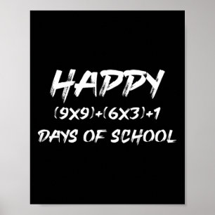 Happy 100 Days Of School Math Fun Tee For Math Lov Poster