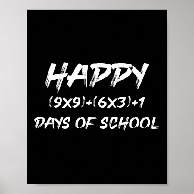 Happy 100 Days Of School Math Fun Tee For Math Lov Poster (Front)