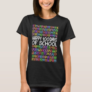Happy 100 Days Of School Math Kindergarten 1st Gra T-Shirt