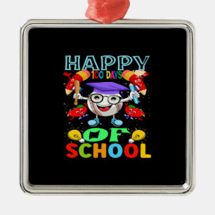 Happy 100 Days Of School Metal Tree Decoration