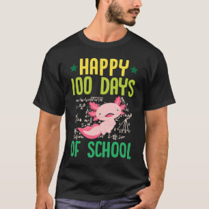 Happy 100 Days Of School Pet Axolotl  Math Teacher T-Shirt