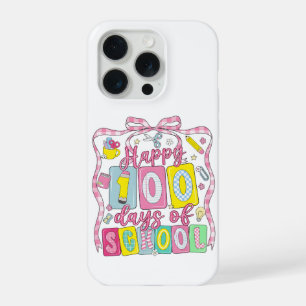Happy 100 Days of School Pink Bow iPhone 15 Pro Case