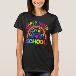 Happy 100 Days of School Rainbow Student Teacher T-Shirt