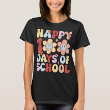 Happy 100 days of school Retro groovy style 2023
