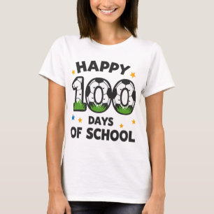 Happy 100 Days Of School Soccer 100th Day Sport Ki T-Shirt