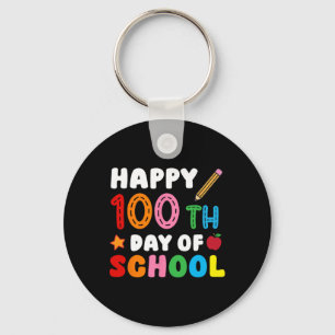 Happy 100 Days Of School Student Pencil Teacher Ki Key Ring