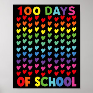 Happy 100 Days Of School Student Teachers Men Wome Poster