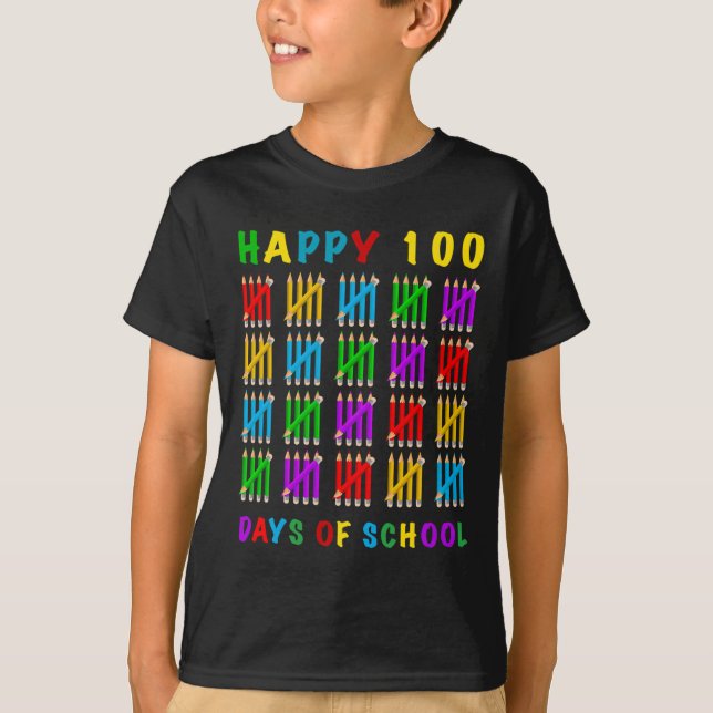 Happy 100 Days Of School  T-Shirt (Front)