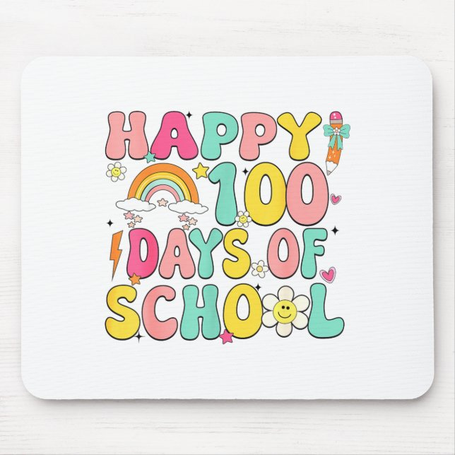 Happy 100 Days Of School Teacher Appreciation Boys Mouse Mat (Front)