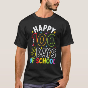 Happy 100 Days Of School Teacher Child Peace Sign T-Shirt