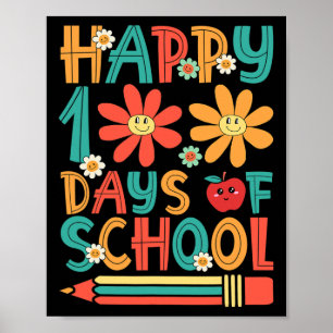 Happy 100 Days Of School Teacher Student 100th Day Poster
