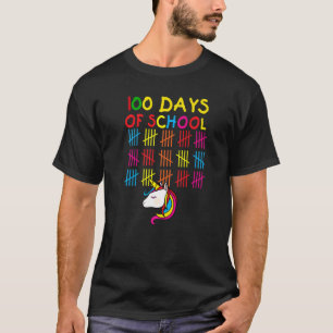 Happy 100 Days Of School  Unicorn Girl Teacher Stu T-Shirt