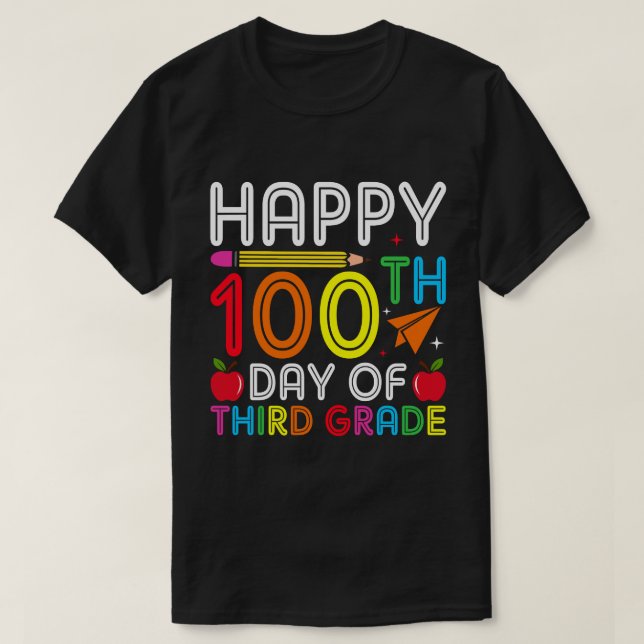 happy 100 days of third grade T-Shirt (Design Front)
