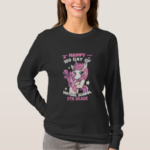 Happy 100 Days Of Virtual 5th Grade School Unicorn T-Shirt