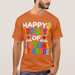 Happy 100 Days of Virtual First Grade Kids Online T-Shirt