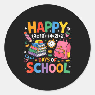 Happy 100 Days School Math Equation 100th Day Of S Classic Round Sticker