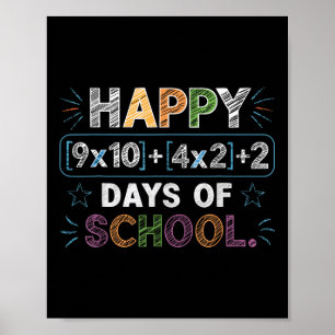 Happy 100 Days School Math Equation 100th Day Of S Poster