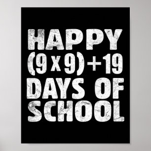 Happy 100 Days School Math Equation 100th Day Teac Poster