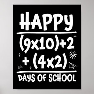 Happy 100 Days School Math Equation 100th Day Teac Poster