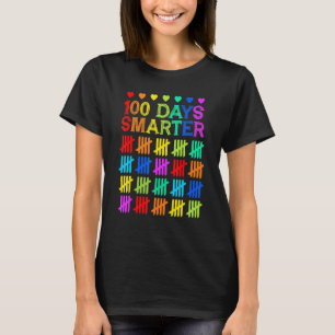 Happy 100 Days Smarter Colourful Tally Mark Back T T-Shirt
