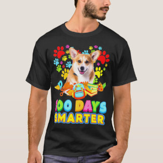 Happy 100 Days Smarter Corgi Dog For Kids Boys T-Shirt